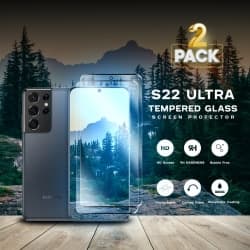 2 Pack - Samsung S22 ULTRA - 9H Härdat Glass - 3D Super Kvalitet