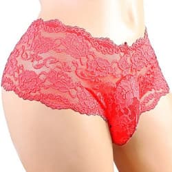 Herrens sexiga underkläder stringtrosor med låg midja red L
