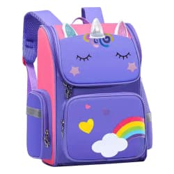 Infant Unicorn Backpack Shoulder Bag Strap with Reflective Strip Purple L