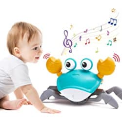 Crawling Crab babyleksaker med musik och LED-ljus för barn USB