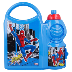 Matlåda med vattenflaska Spindelmannen Blå