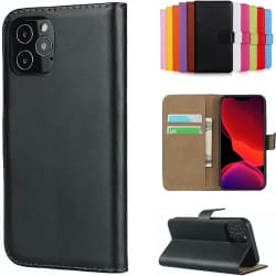 iPhone 12/12 Pro plånboksfodral plånbok fodral skal skydd svart- Svart iPhone 12 / 12 Pro
