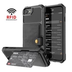 iPhone 7/8/SE Premium Stöttåligt Skal Kortfack Solid® Svart Black iPhone 7/8/SE 2020