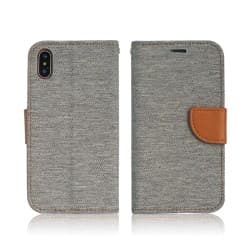 iPhone X/XS! | Plånboksfodral i Tyg! grå