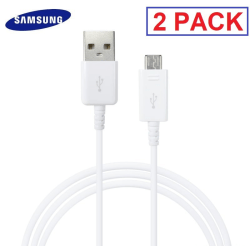 2 Pack Orignal Samsung  Micro USB cable Vit Vit