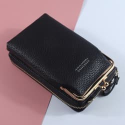 Mobilväska Plånbok Korthållare Väska med axelrem black