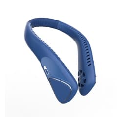 Bärbar hängande halsfläkt USB uppladdningsbar kylfläkt utan blad blå
