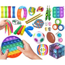 35-Pack Fidget Toys - Pop It, Stressboll, Dimple, Bönor m.m. multifärg