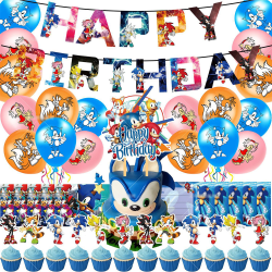 Sonic The Hedgehog Kids födelsedagsfest dekoration ballong banner