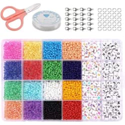 DIY - Pärllåda - Seed beads - 4mm - 4800st - Smyckestillverkning multifärg