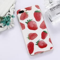 Skal med superfina jordgubbar för iPhone 7/8 plus multifärg