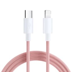SiGN Boost USB-C till Lightning Kabel 20W 1m - Rosa Pink