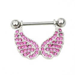Bröstpiercing Smycken Piercing Två vingar rosa