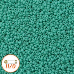 Miyuki seed beads 11/0, matte opaque green turquoise, 10g