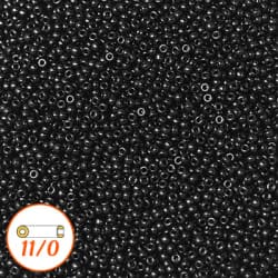 Miyuki seed beads 11/0, black, 10g