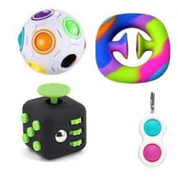 PRO set - 4 pack Fidget Toys Set för barn och vuxna NYHET multifärg one size