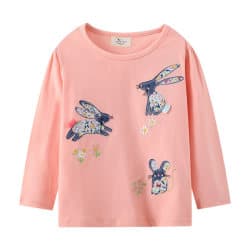 Toddler tecknad tröja med rund hals Pink 2T ( 80-85 cm)