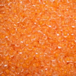 15 gram, ca 900 st Orange Glaspärlor 2x1.9 mm  Seed Beads