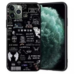 iPhone 13, Pro & Max skal med quotes, text, änglavingar svartvit Black one size