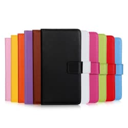 iPhone 12 Mini - Plånboksfodral I Äkta Läder - Välj Färg! Black Svart