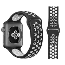 Ihåligt Silikon Armband Apple Watch 42/44/45 mm - Svart/Vit