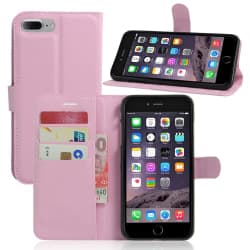 iPhone 7/8 Plus - Litchi Plånboksfodral - Ljus Rosa Ljusrosa