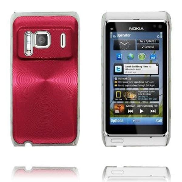 Aluminium Shield Transparent Edge (Röd) Nokia N8 Skal