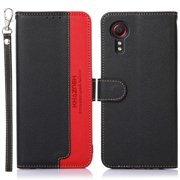 KHAZNEH Samsung Galaxy Xcover 5 Plånboksfodral Röd/Svart Svart