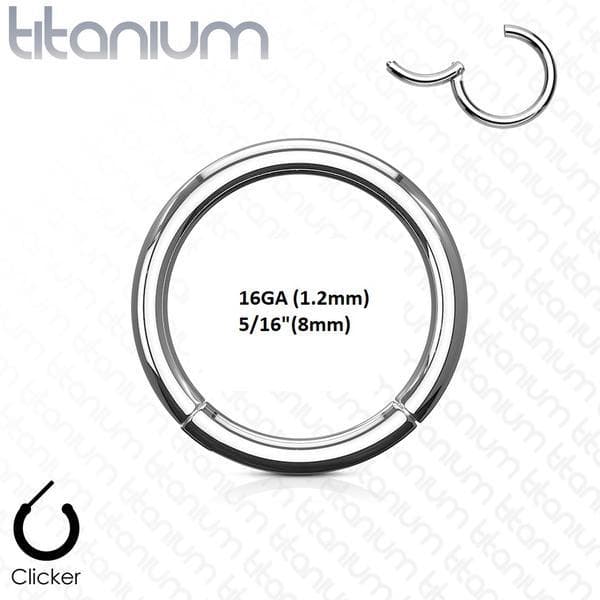 8 mm"Hinged"Segment Piercingring i Implant Titanium 1,2mm tiock 1 Titanium