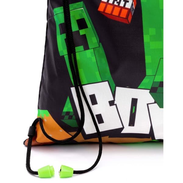 Minecraft Boom Bag One Size Svart/Grön/Vit Black/Green/White One Size