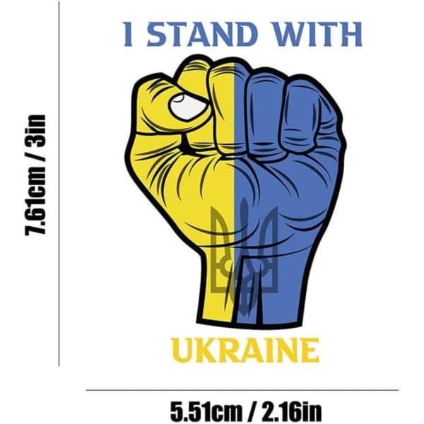Ukrainska Ukraina klistermärken Laptop Skateboard Bil Bagage Dekal I STAND WITH