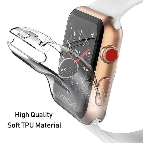 Apple Watch - Heltäckande Skal - Skärmskydd - 38, 40, 42, 44 mm Transparent 44mm