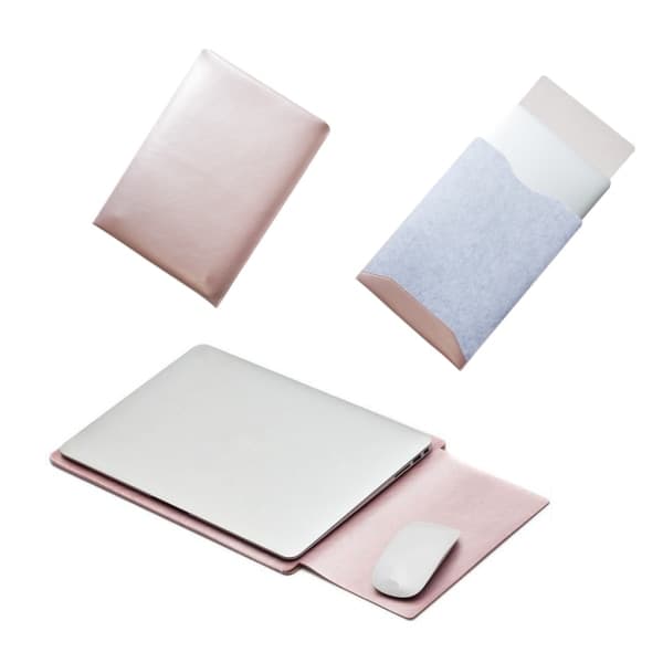 MacBook Leather Case-15,4" Rosa