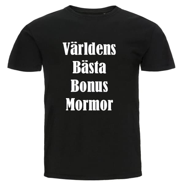 T-shirt - Världens bästa bonusmormor Black Storlek XL