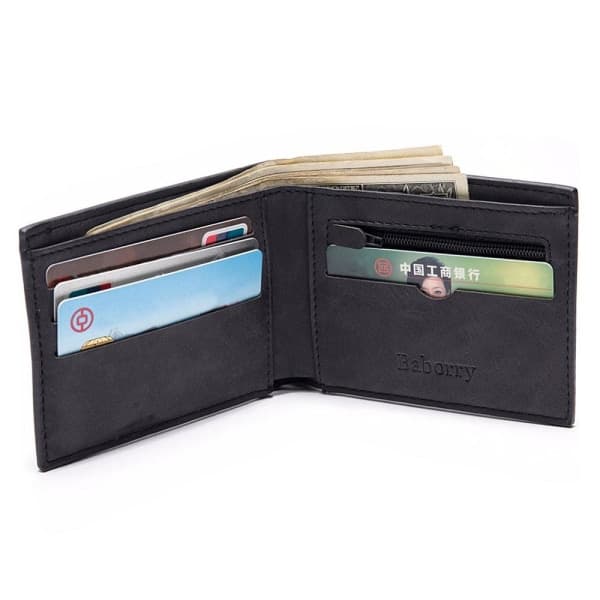 Mjuk smidig plånbok med myntfack – Svart Svart